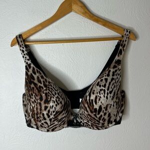 Cacique Animal Print Bra - Black and Brown 38G